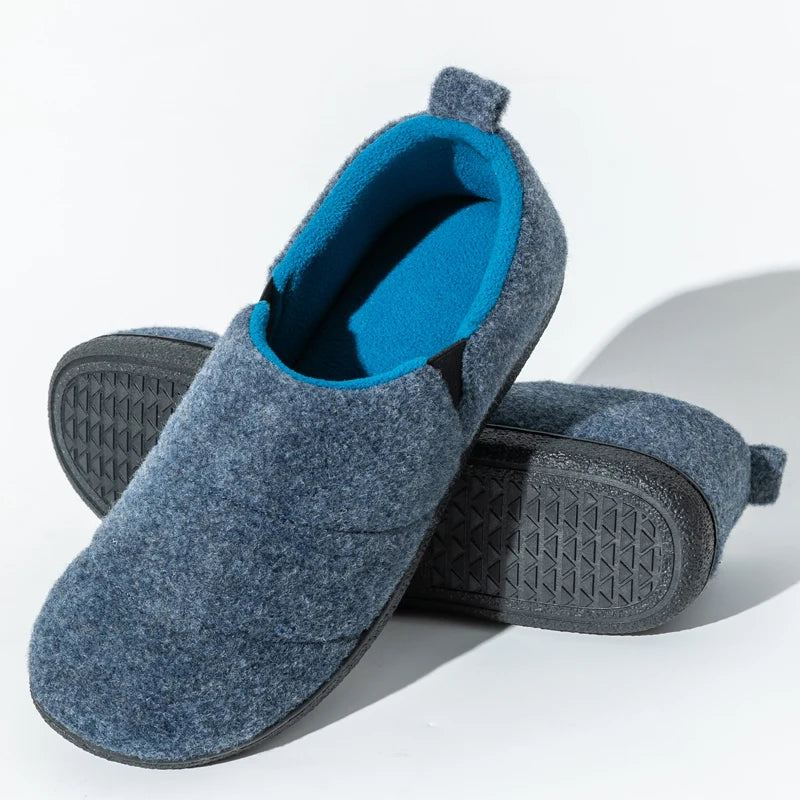 Men's Winter Plush Slippers Warm Fuzzy Soft Bottom Slides Comfortable Bedroom Shoes Indoor Male Anti-Slips Slippers