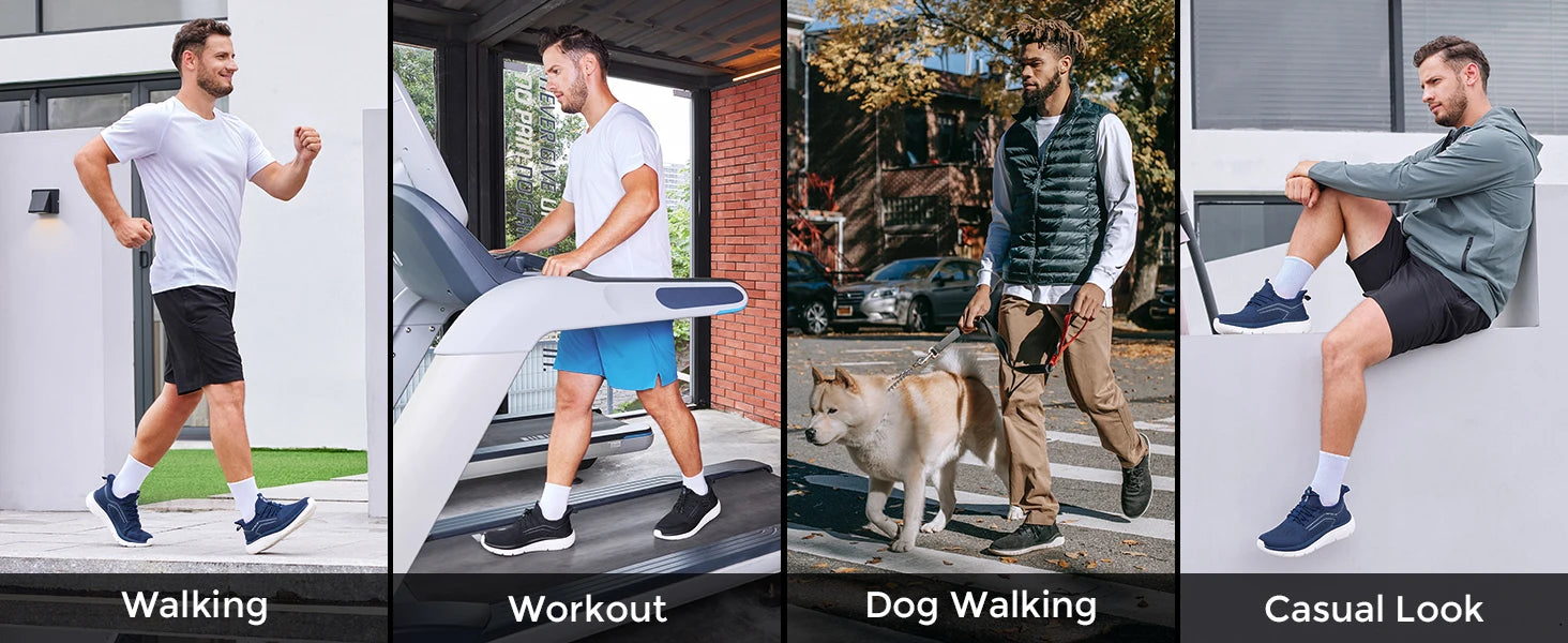 Hardloopschoenen met dikke zool voor heren, schokabsorberende rebound, lichtgewicht voor gezwollen voeten, brede schoenen met voetboogondersteuning