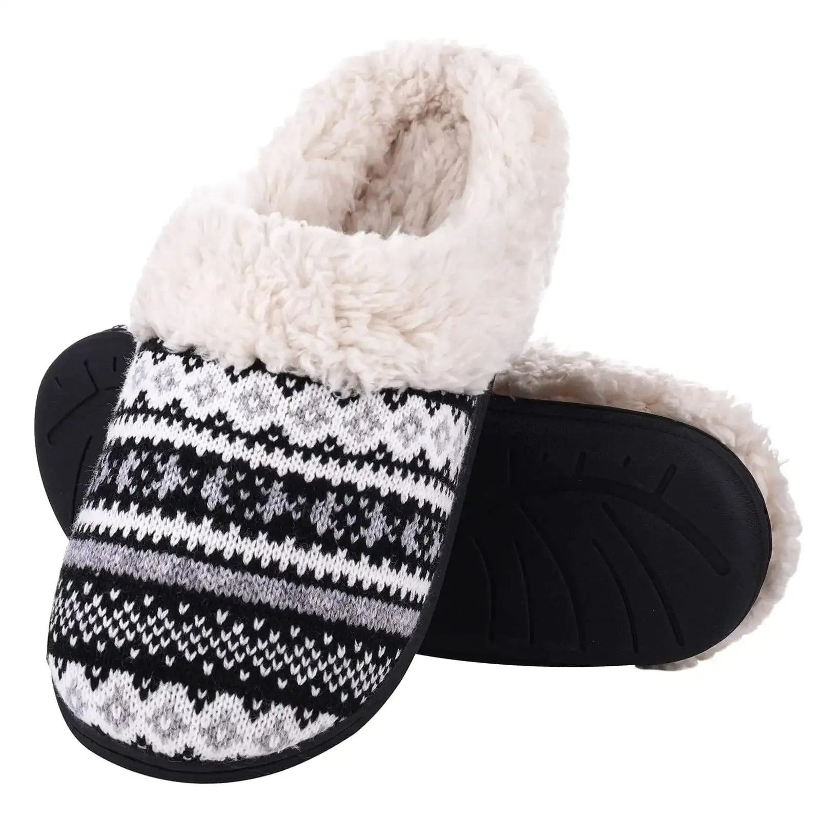 Unisex Winter Fur Slippers Warm Cosy Plush Fluffy Home Cotton Shoes Plush Anti-Skid and Indoor Furry Slippers For Men & Women