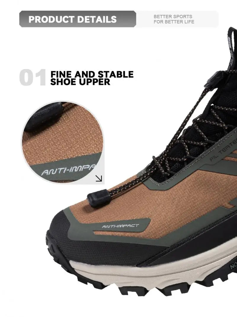 Men's Warm Hiking Shoes For Lightweight Walking - Suitable For Outdoor With Waterproof & Non-Slip Feature