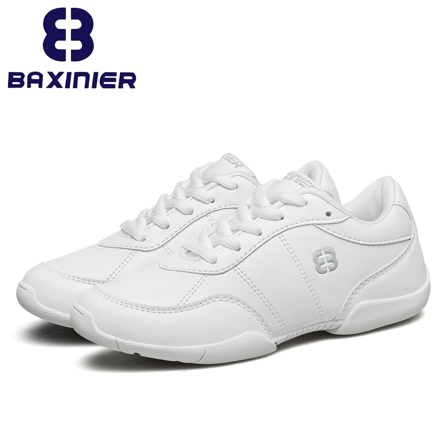 Girls White Cheerleading Shoes Lightweight Youth Cheer Competition Sneakers Kids Training Dance Shoes Comfortable