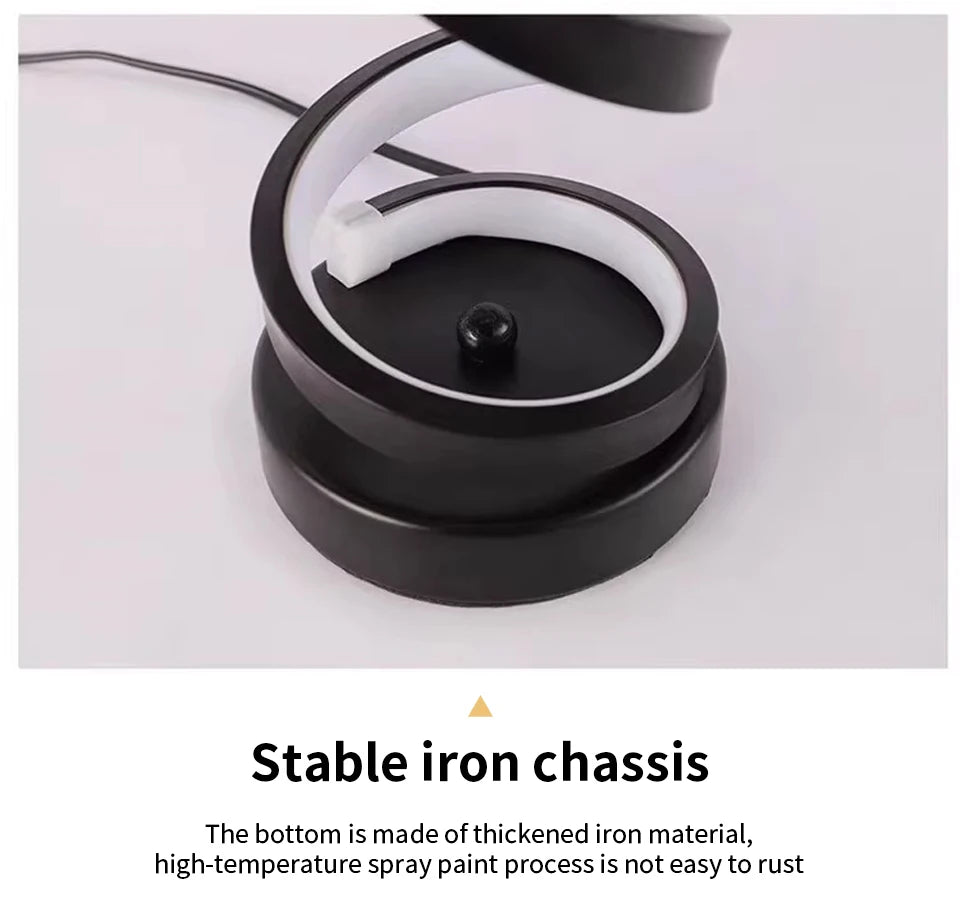 Creative LED Desk Lamp Modern Spiral Table Lamp RGB Dimming Ambient Light Portable Bar Cafe Bedroom Living Room Decorate Lamp