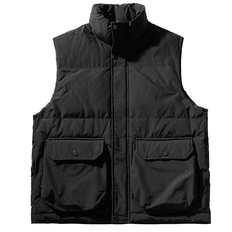 Herfst en winter Nieuw Japans retro katoenen gewatteerd cargovest Herenmode Verdikt casual multi-pocket broodjasje
