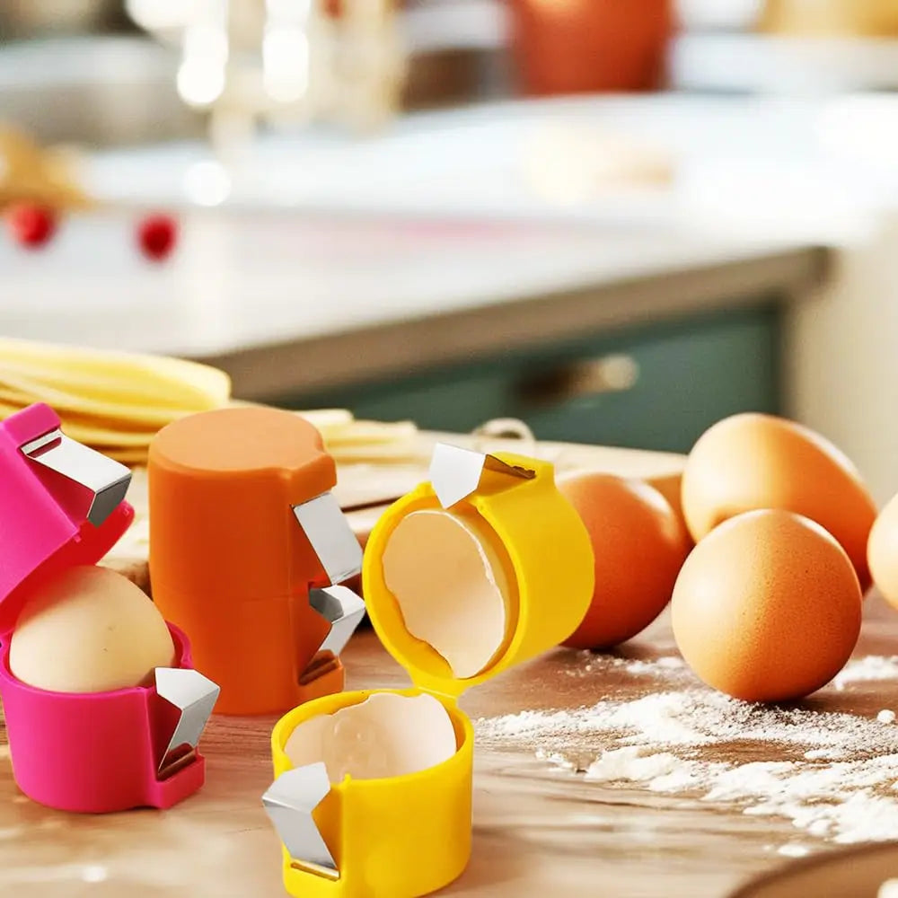 1/2 Stück Multifunktionaler Eierschalenöffner, Handheld-Eierknacker, Trennwerkzeug, Eierschalenschneider, leicht zu öffnendes Küchengerät für rohe Eier
