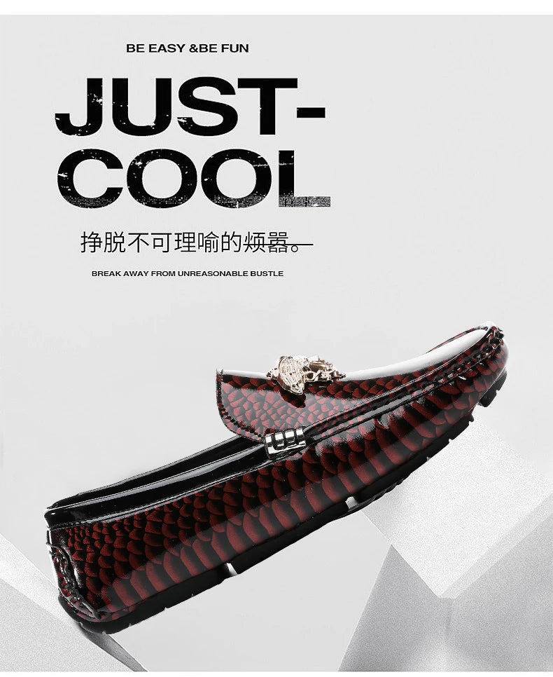 Luxury Trendy Mens Fashion Casual Shoes Popular Youth Daily Walking Shoes Red Business Moccasins Loafers Large Size 38-48