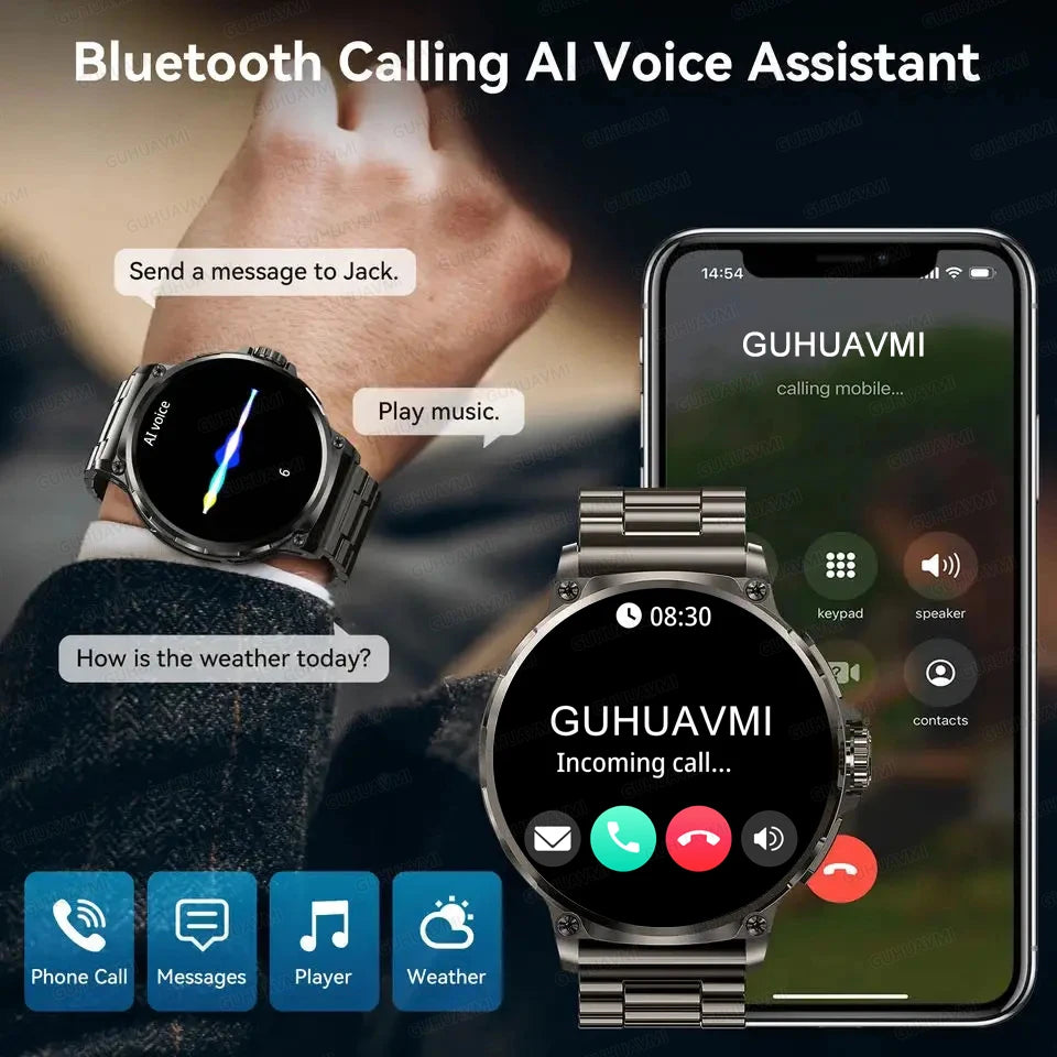 2025 GPS Track Smartwatch 1,85-inch Ultra HD AMOLED-scherm 710mAh-batterij Bluetooth Call Smartwatch voor mannen - Compatibel met HUAWEI en Xiaomi iOS