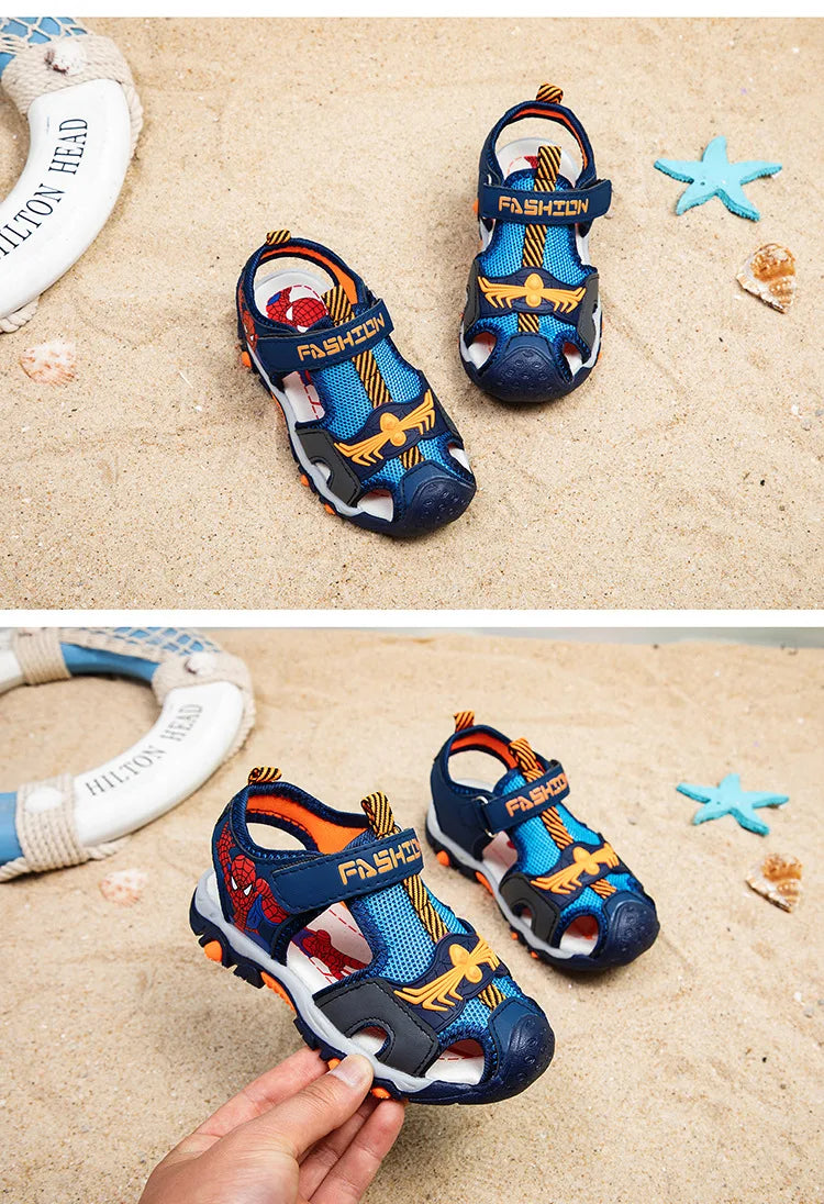 Boys Sandals Summer Kids Beach Shoes Children Shoes Cartoon Spiderman Boys Shoes Baby Sandals Soft Toddler Kids Sandals