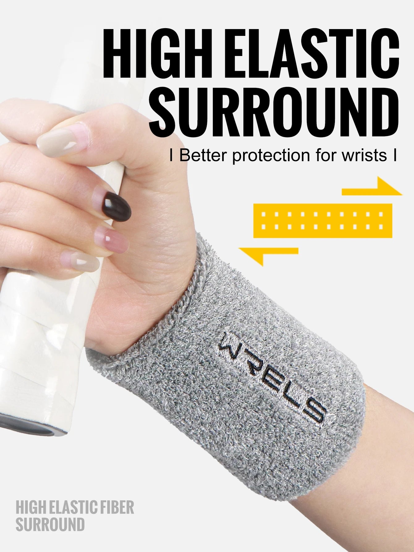 Sweat-Absorbent And Stretchable Wrist Bands For Exercises - Working Out & Fitness Activities With Quick Drying Feature