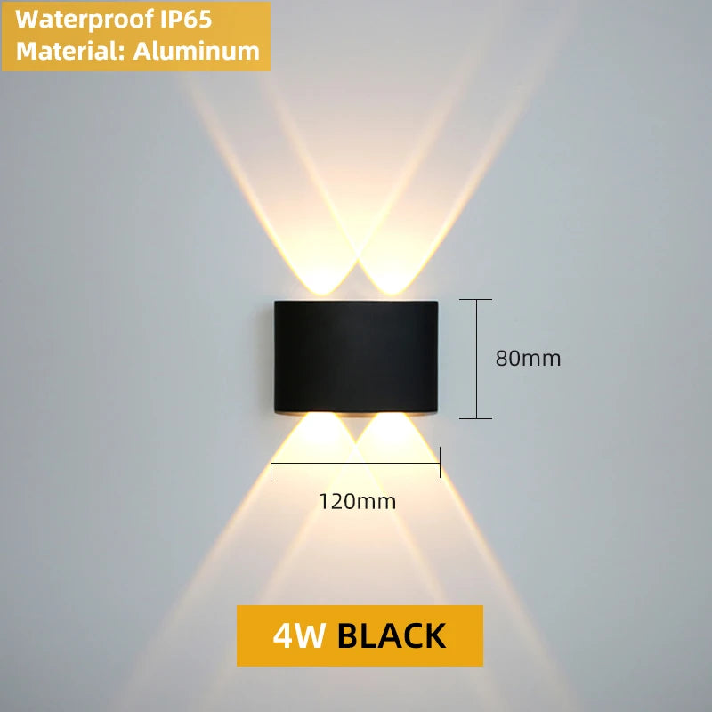 Aluminum Interior Wall Light Waterproof IP65 LED Wall Lamp Outdoor Garden Lights Bedroom Living Room Loft Decor Stairs Lighting