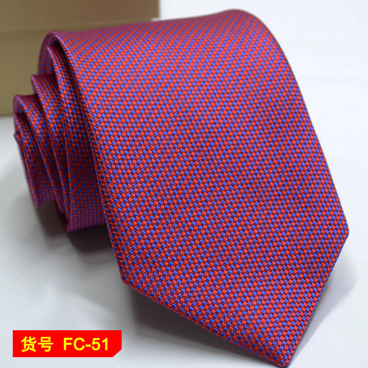 Men's Solid Color Stripe Floral Jacquard Necktie 7-8cm Width Fashionable Daily Wear Cravat for Wedding Party Gift