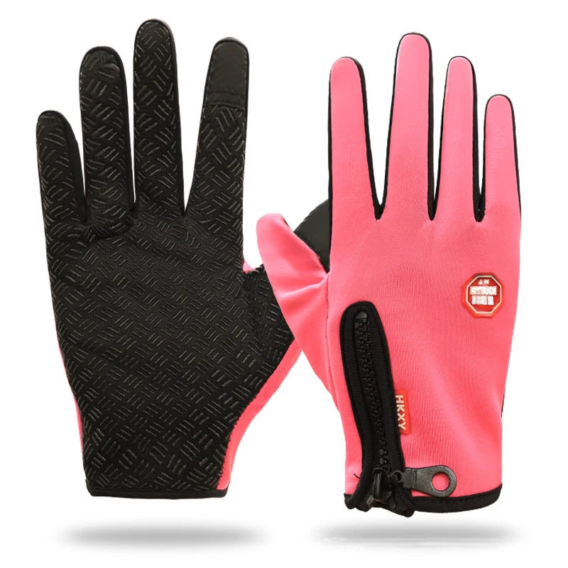 Heren Dames Fietsen Winter Warme Sport Handschoenen Touchscreen Buiten Vissen Spatwaterdicht Skiën Snowboard Antislip Rits Handschoenen