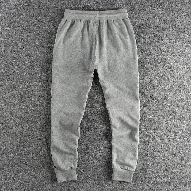 Herfst Amerikaanse Retro Terry Gebreide Borduurwerk Joggingbroek Heren Eenvoudige Elastische Taille Trekkoord Sport Casual Jeugd Slim Broek