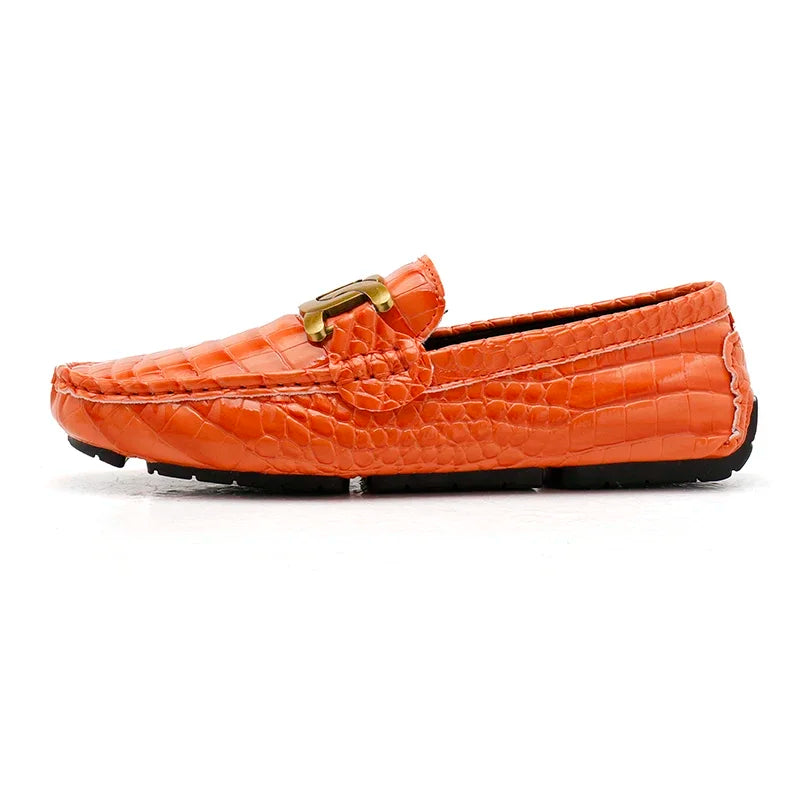 New Luxury Orange Casual Moccasins Shoes for Men Plus Size 38-48 Male Business Formal Dress Loafers England Gentleman Shoes