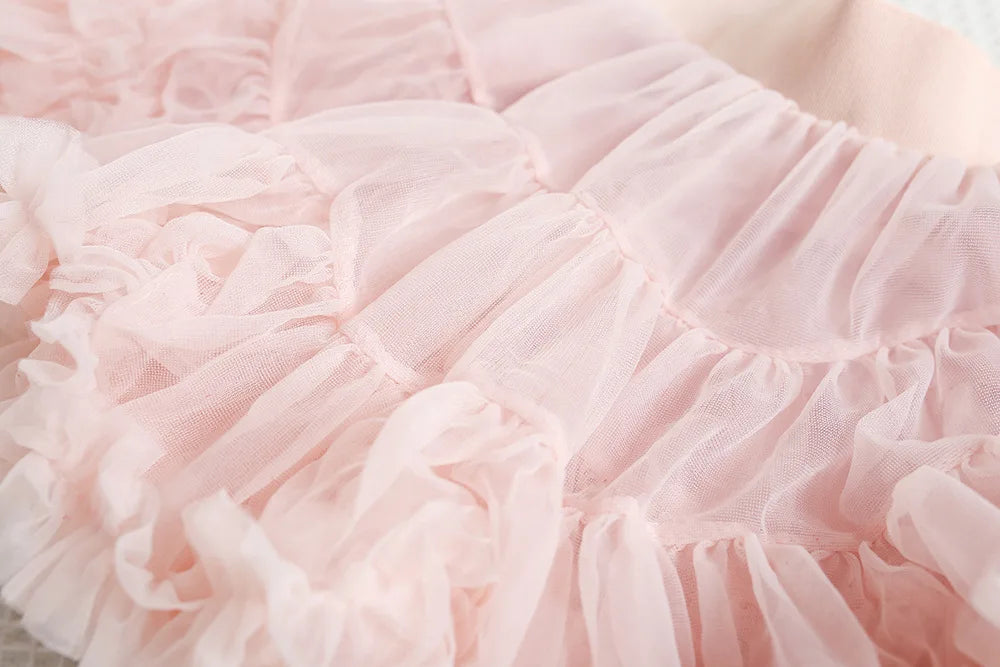 Autumn Kids Outfit 2PCS Set Sweet Bear Bow Girl's Knitted Sweater And Mesh Skirt Korean Loose Children's Clothing 9M-5T Girls