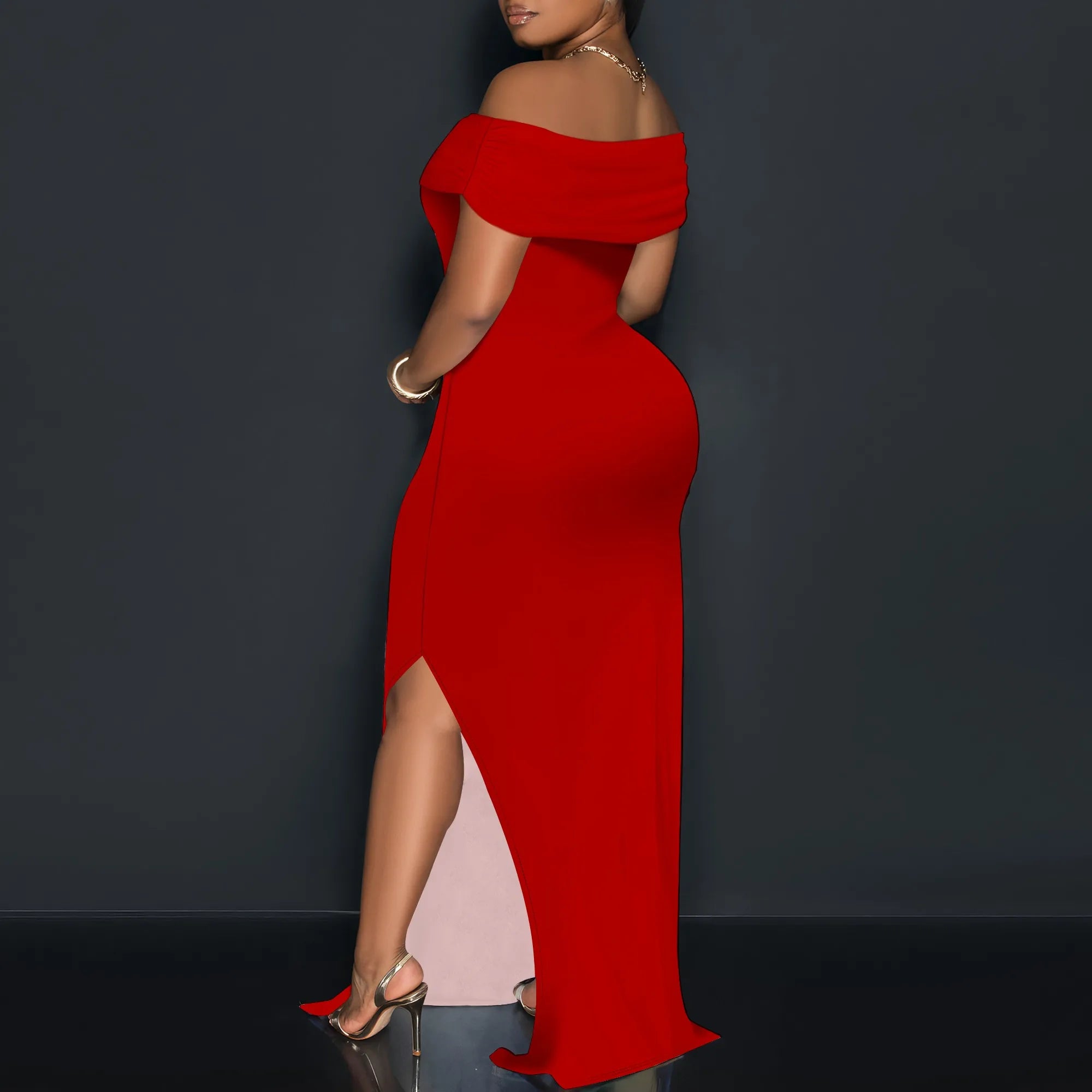 Women's Summer Sexy Bodycon Maxi Tube Dress Strapless Side Slit Long Going Out Casual Elegant Cocktail Party Dresses