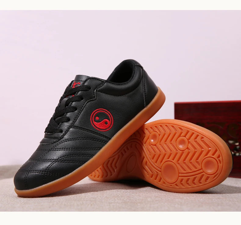 Women’s Genuine Leather Tai Chi Shoes – Breathable Cowhide Sole Martial Arts Training Shoes for Tai Chi, Qigong & Kung Fu