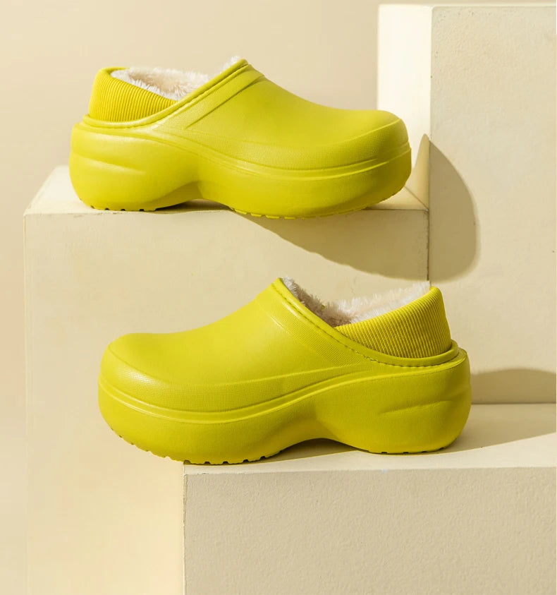 Women's Winter Warm Fashion Furry Slippers Cotton Slides For Outdoor Indoor Couples Use With Non-Slip Thick Sole Plush Fluffy Ladies' Slippers