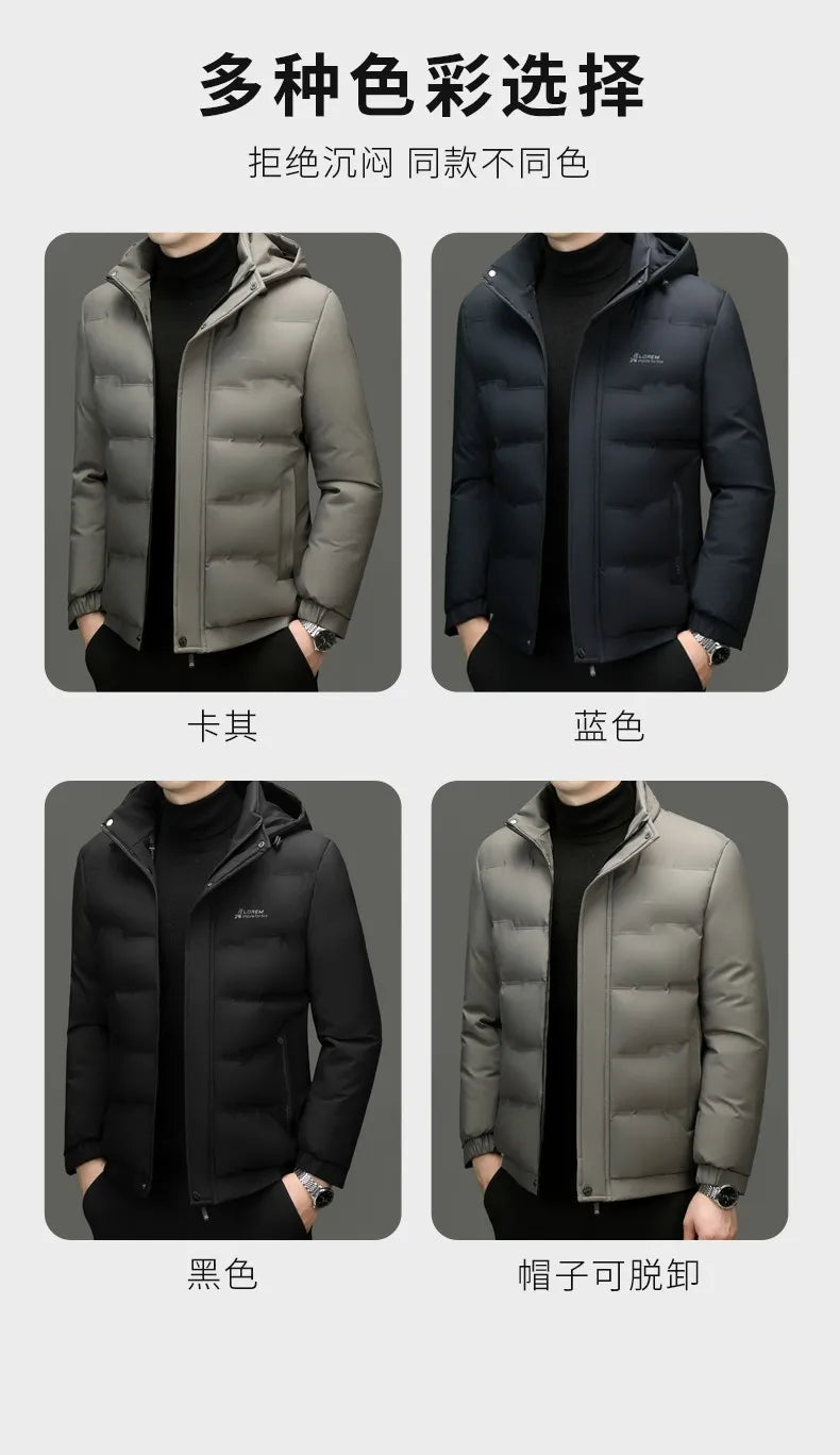 Men's Top Grade Designer Winter Brand Parka Jacket Casual Fashion Windbreaker Hooded Thick Bubble Male Coats
