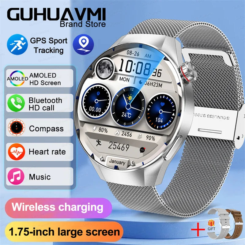 2025 True AMOLED Smart Watch Full Touch Screen 466*466 HD Health Tracker Voice Call Smartwatch For Men & Women - Compatible with Xiaomi & Huawei IOS