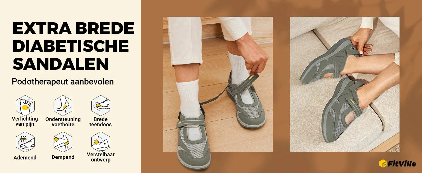 Women's Mary Jane Casual Shoes Sandals Widened Toe For Swollen Feet Lightweight Breathable Outdoor Elderly Shoe Sandals