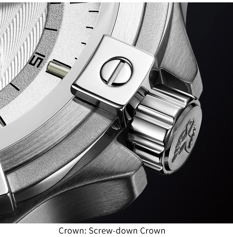 Yelang V1024 Men's 44mm Automatic Mechanical Watch Luminous 100m Water Resistant Japan Miyota 82S7 Movement Stainless Steel Band