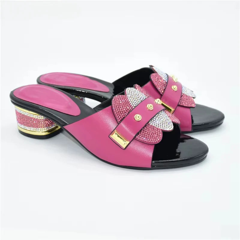 African Women Wedding Slippers Party Shoes With Sexy High Heels for Ladies Summer High Quality Fashion