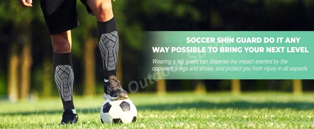 1Pair Unisex Calf Compression Sleeves with EVA Pad, Leg Support For Shin Splints - Shin Guards For Football And Track Sports