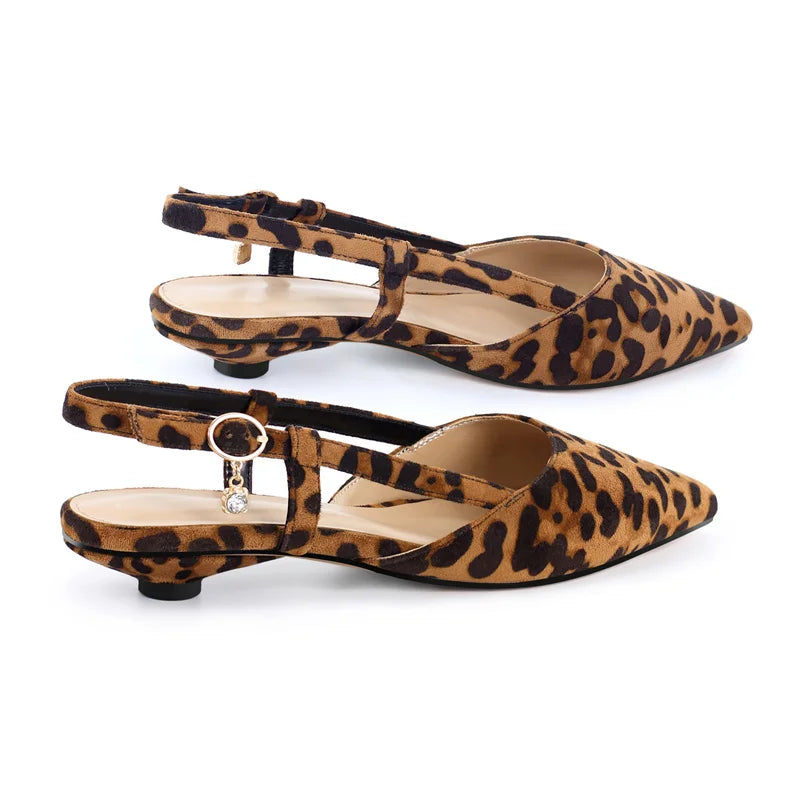 Women Pointed Toe Black Matte  Round Heel Slingback Flats Strap Retro Elegant Plus Size Daily Shoes
