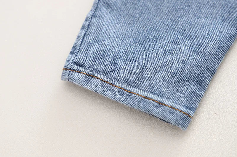 New Spring Kids Clothes Set Girls Cute Flower Blouse + Denim Overalls Children 2PCS Outwear 12-36m 4-6Y Girls