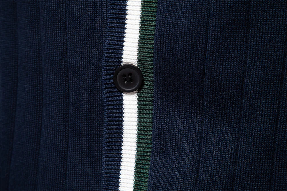 Men's Cotton Cardigan Sweater V-Neck Button-Up Casual Youth Knitted Sweaters for Men