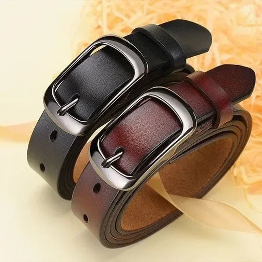 Damesriem Zachte PU-leren riem Vierkante gesp Pin gesp Jeansriem Chique luxe merk Fancy vintage riem voor dames