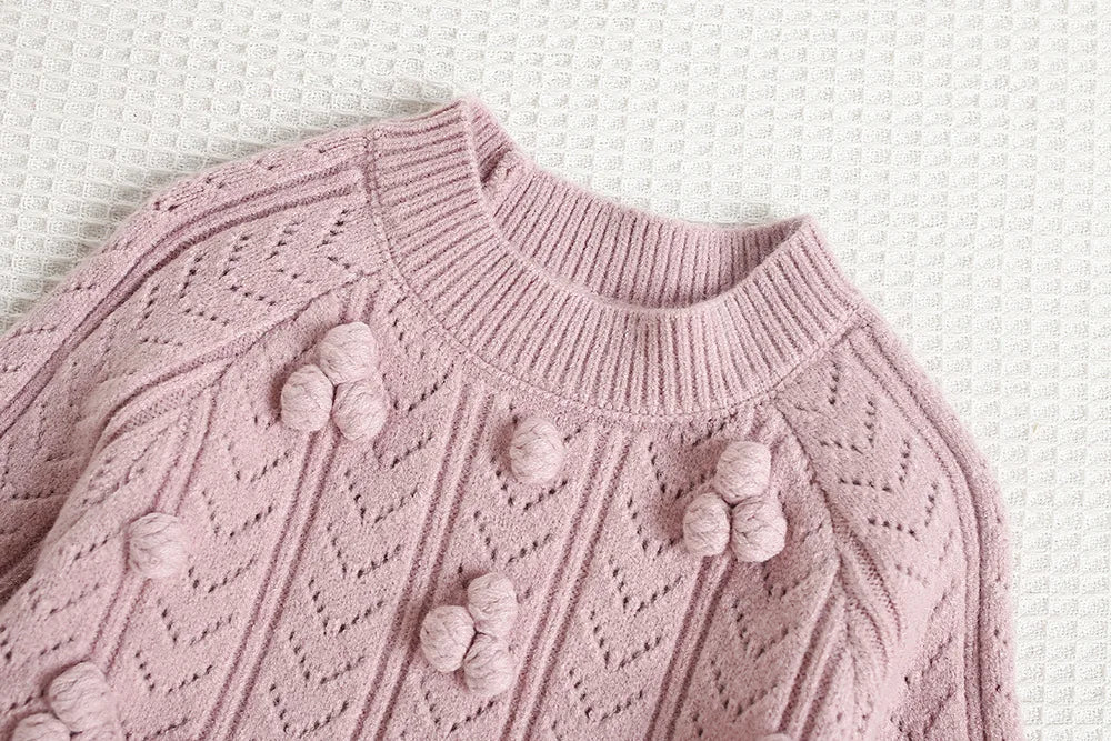 Autumn Children Sweater Set Hollow Knitting Girls Knitwear + Skirt Korean Version Loose Kids Outfit 2PCS 9M-5T Girls