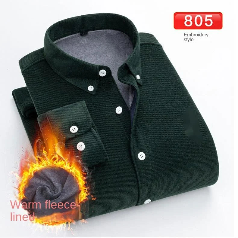 Reversknopf Allgleiches Stickerei Warme Hemden Herrenbekleidung Herbst Neue Übergroße Casual Tops Lose Koreanische Hemd