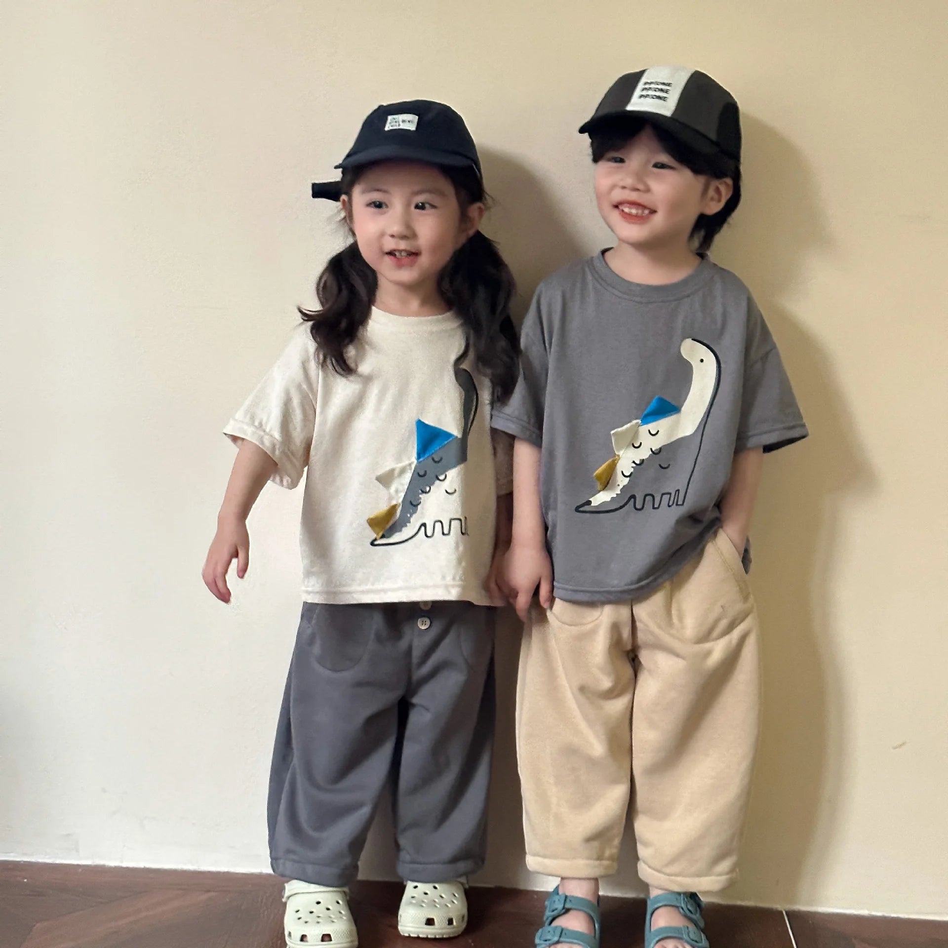 Kids Clothes Boys Dinosaur T-Shirts Summer Girls Tee Cotton Boys Half Sleeve Shirt 2-7Y Unisex