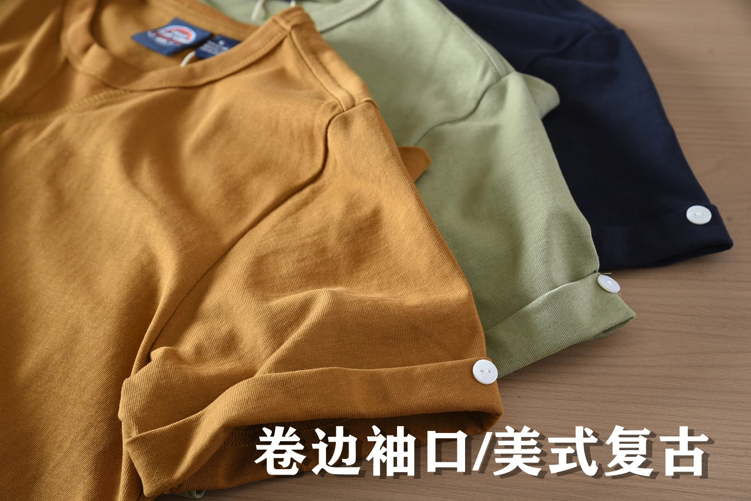 2025 Zomer Nieuw Amerikaans Retro Korte Mouw O-hals Effen Kleur T-shirt Heren Eenvoudige Mode 100% Katoen Gewassen Casual Jeugd Tops