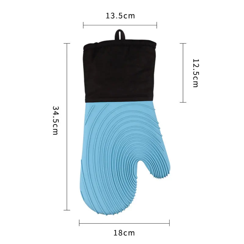 Flexible Silicone Oven Mitts Set For Cooking Kitchen Essentials Extra Long Professional Heat Resistant Gloves Baking Supplies