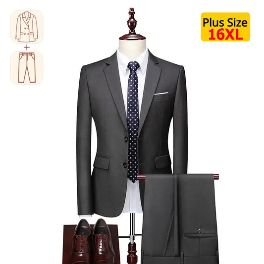 Men's Groom Wedding Blazer Suit and Pants, Tailored to Perfection For Big and Tall Men & Inclusive of Plus Size - Upto 16XL & Fits 200kg, 440lbs