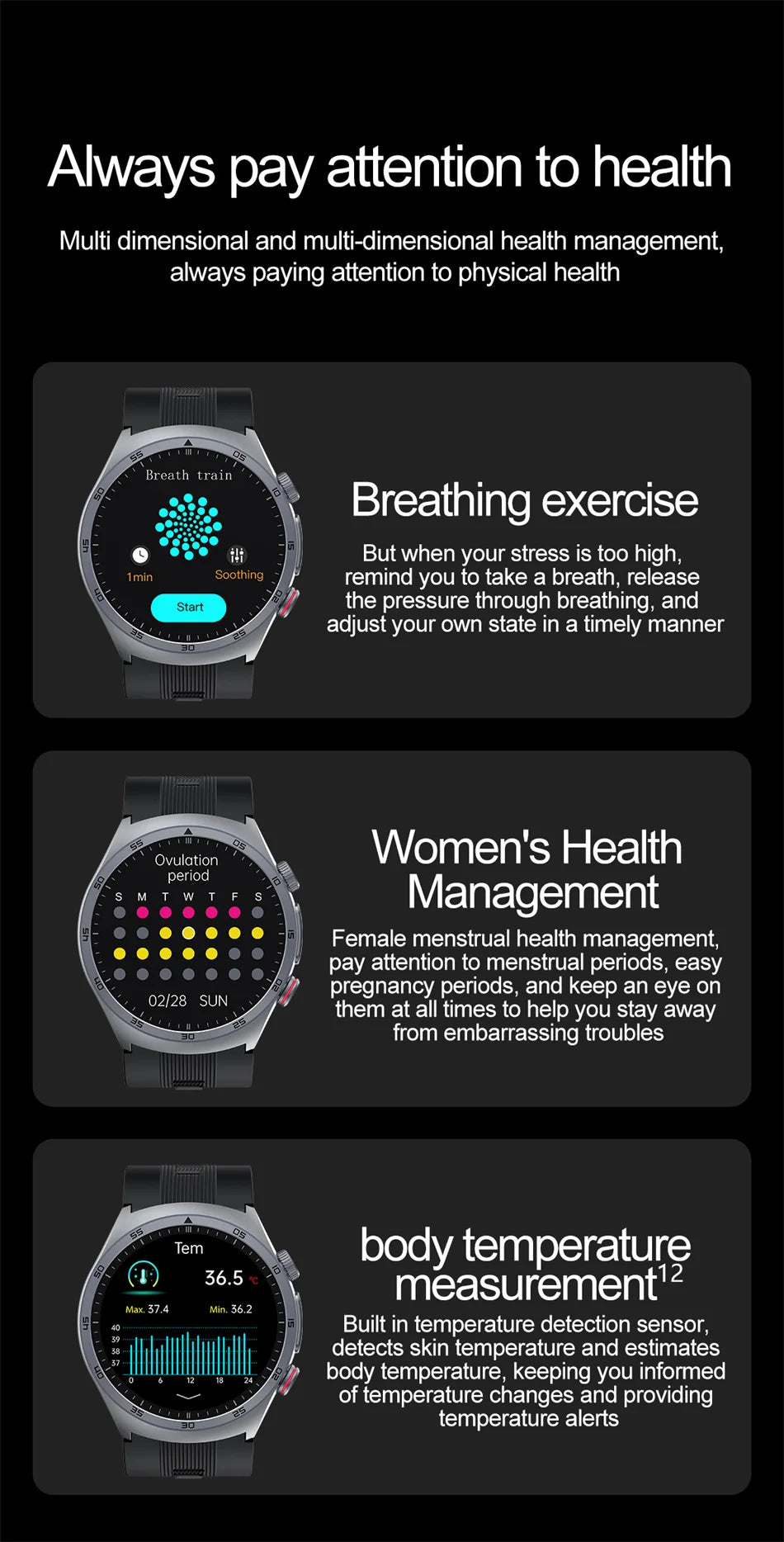 2025 Unisex Gezondheid Smartwatch NFC ECG Luchtpomp Bloeddruk Bloedzuurstof ECG + PPG Bluetooth Bellen NFC Smartwatch Mannen Vrouwen Airbag