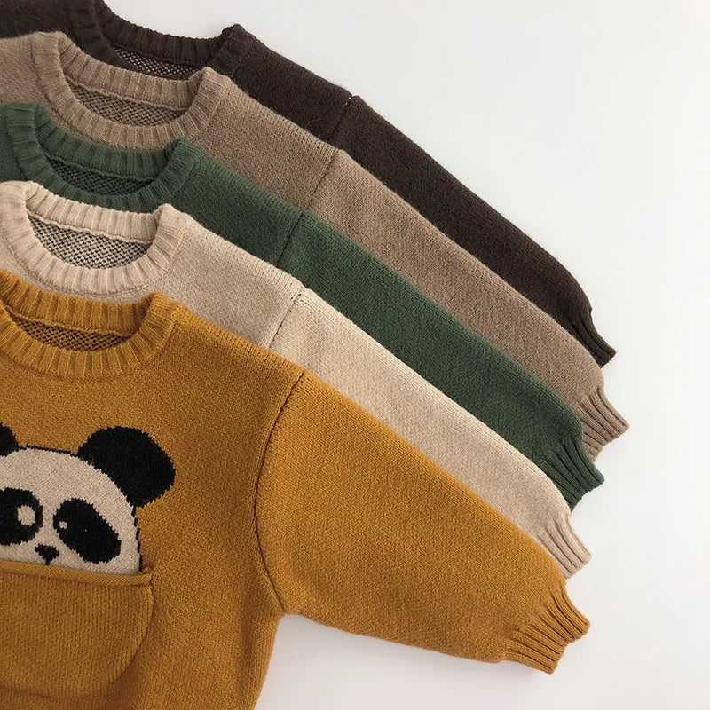 Kids Baby Clothes Sweaters Pullover Cartoon Boys Girls Knitwear Korean Style Children Infant Pullover Outwear 1-6Y Unisex