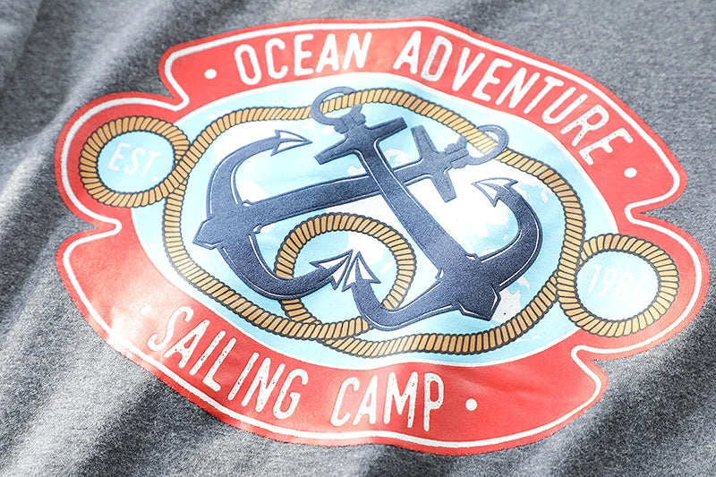 2025 Summer New American Retro 250g Short Sleeve O-neck Printed T-shirt Men's Fashion 100% Cotton Washed Casual Loose Tops