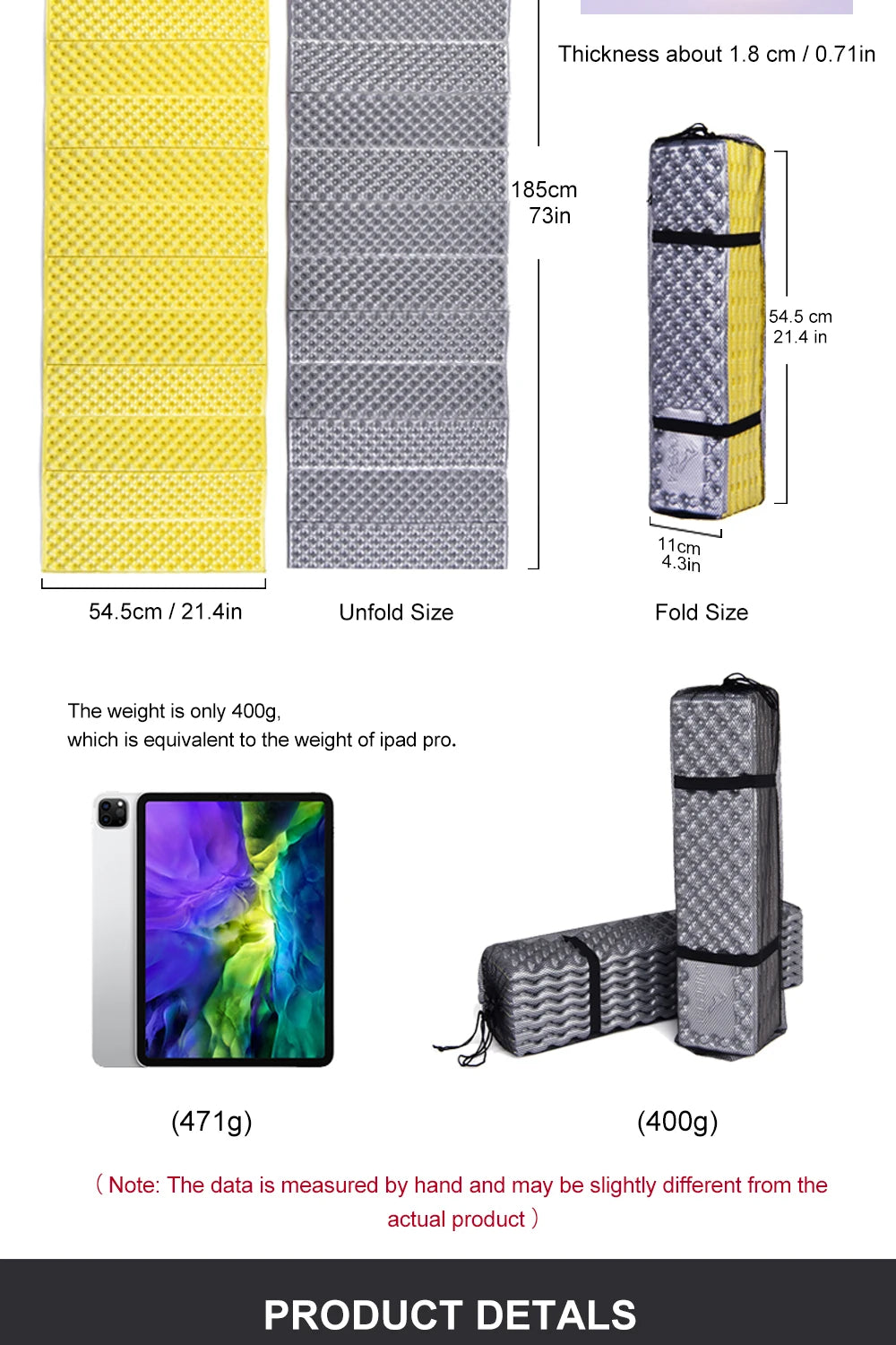 Camping Mat Portable Sleeping Pad Picnic Foam Bed Mattress Travel Trekking Equipment Blanket Waterproof Moisture-proof