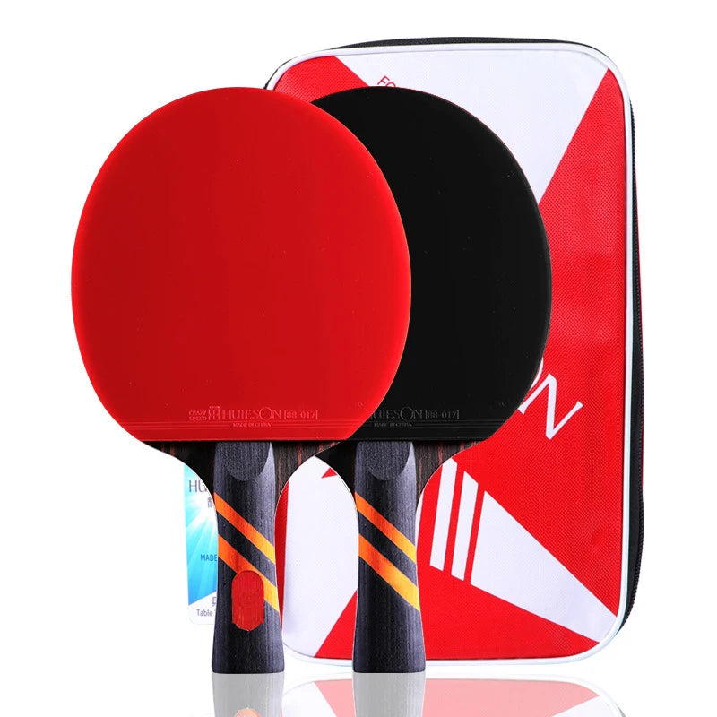 8 Star Professioneel tafeltennisbatje met walnootoppervlak, 5 multiplex + 2 binnenste carbon pingpongbatjes, 2 stuks/set voor volwassenen