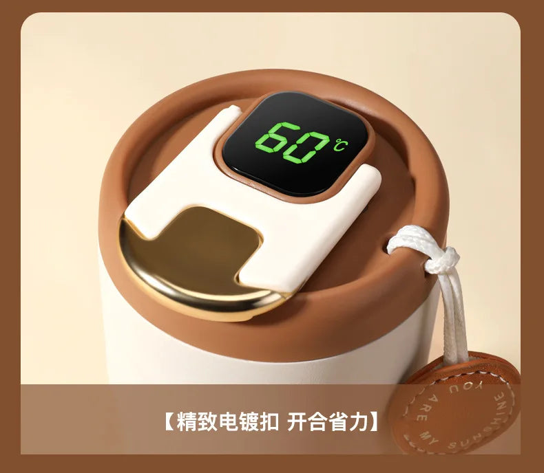 316 SS Smart Vacuum Insulated Thermos Flask - 24/12Hr Hot/Cold Retention, Leakproof, Minimalist Design, Travel Coffee Mug for