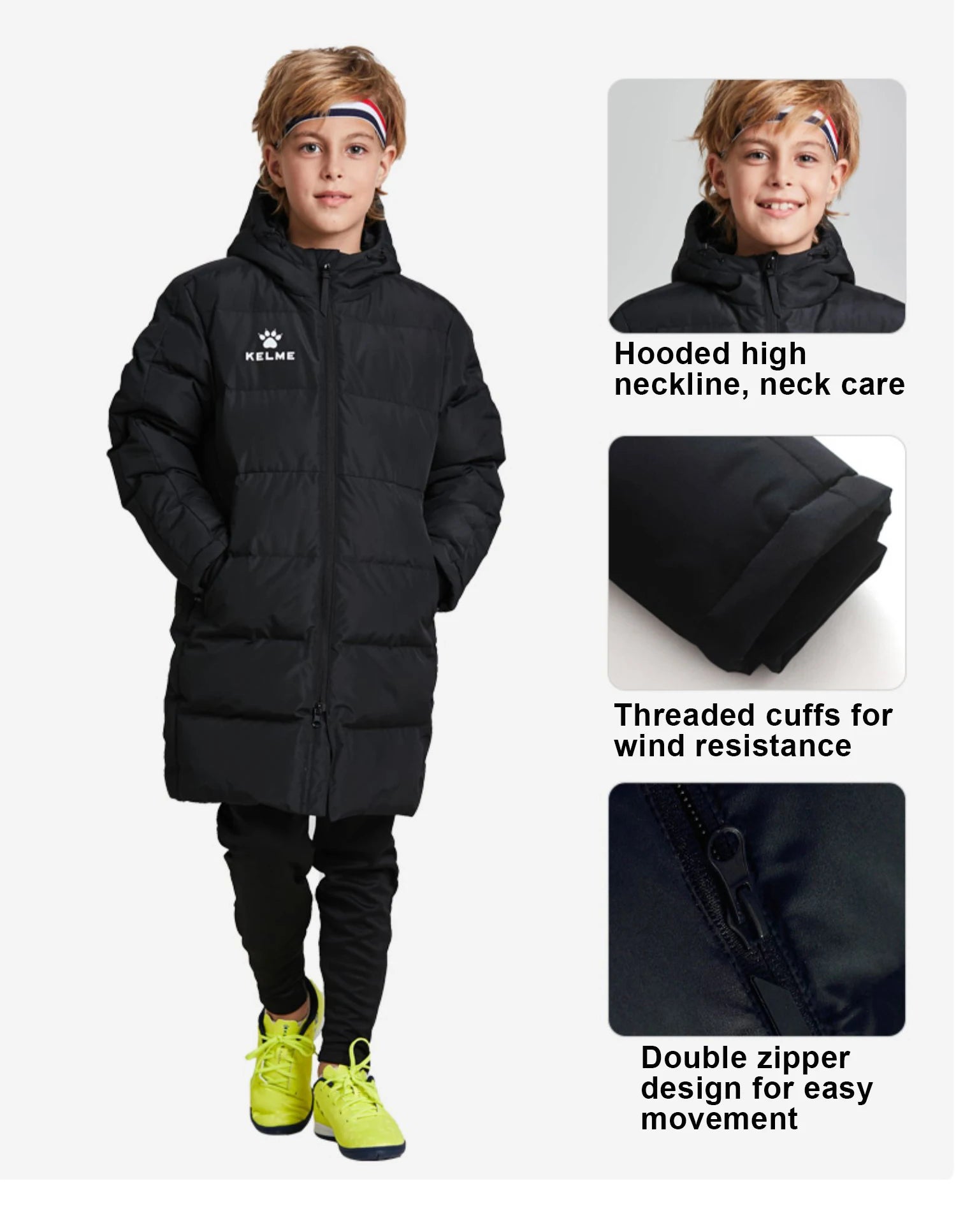 Kids Cotton Clothing Winter Long Jacket Sports Hooded Outwear Baby Children Windproof  Warm Outdoor Cotton Coat 3883405