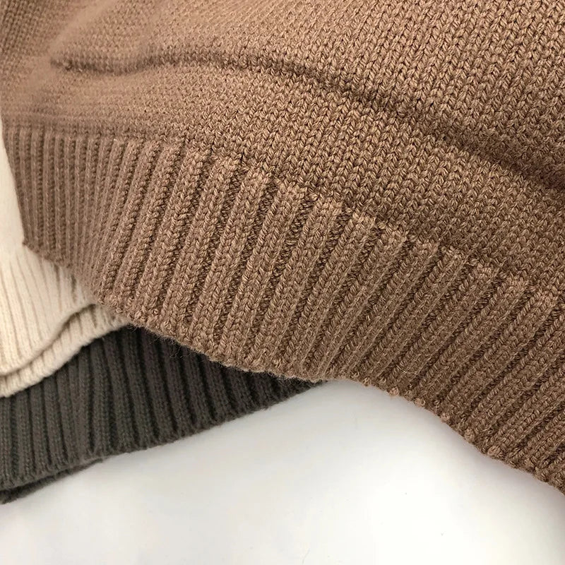 Front Pocket Fine Knit Children Boys Girl Sweaters Hoodie Knit Pullover Loose Style Girl Hooded Toddler Knitwear Coat 1-6Y Unisex
