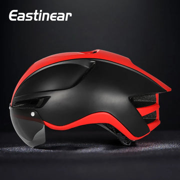New Road Mountain Bike Helmet Adult Men's Outdoor Sports Cycling Safety Hat With LED Charging Taillight Goggles
