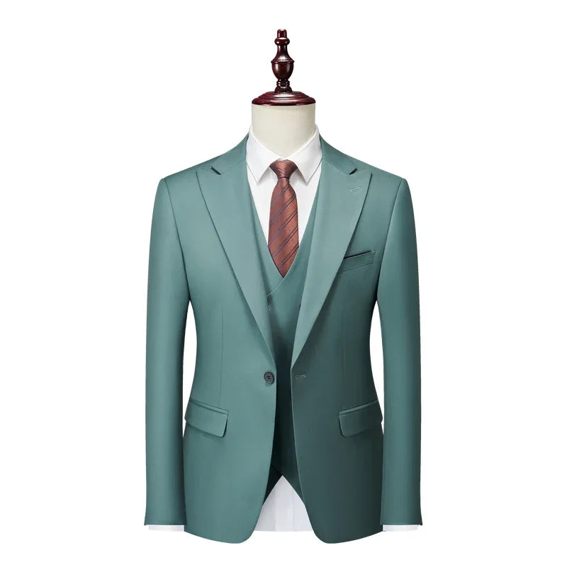 Men's Italian Business Gentleman Slim Suit, Groom Wedding Blazers, Italian Costume - Sizes M to 5XL