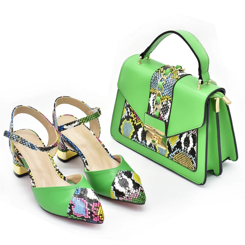 Women's Designers Italian Shoe and Bag Set for Nigerian Ladies' Luxury Party Shoes With Sexy High Heels