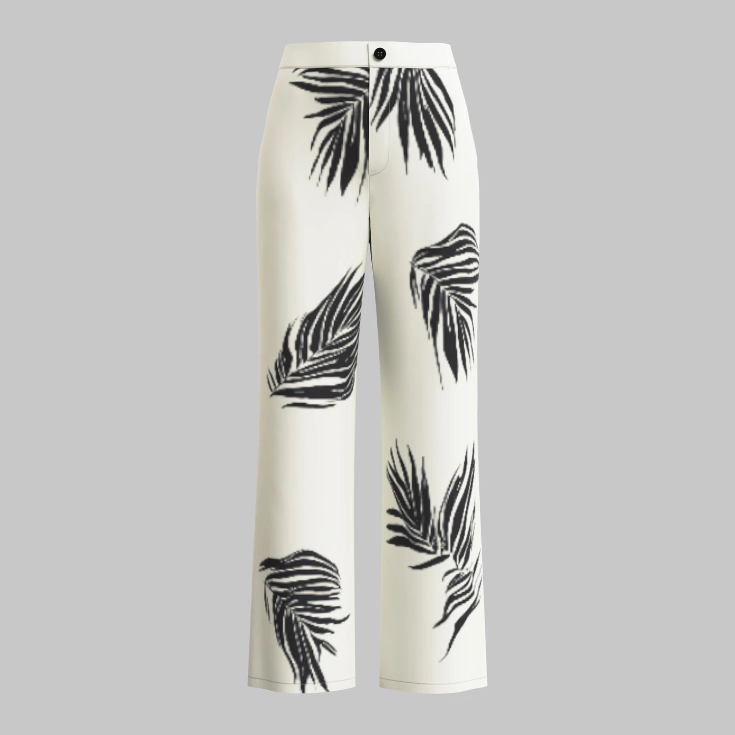 Damesbroeken Herfstmodel Slanke Bloemenprint Natuurlijke Taille Lange Wijde Pijpen Vakantiebroek