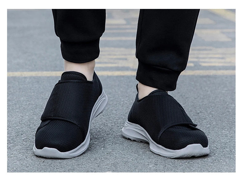 Unisex orthopedische wandelschoenen voor diabetici, voor brede voeten, gezwollen voeten, duimeversie, zacht en comfortabel